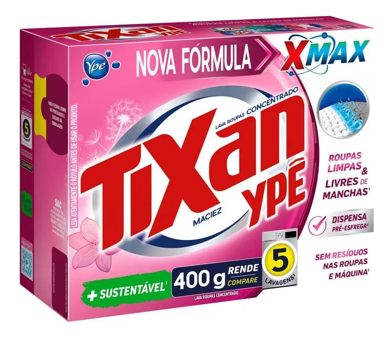 Lava Roupas Pó Tixan Ypê Maciez 400g