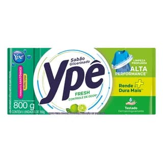 Sabão Em Barra Glicerinado Fresh Com 5 Unidades 800g Ypê