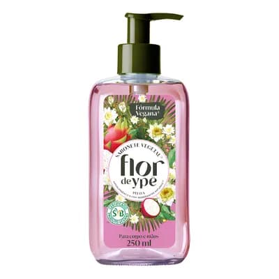 Sabonete Líquido Flor de Ypê Fragância De Pitaya Vegano Frasco Com 250ml Ypê