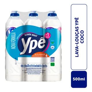 Detergente Lava Louças Ypê Coco 500ml Kit Com 6 Unidades