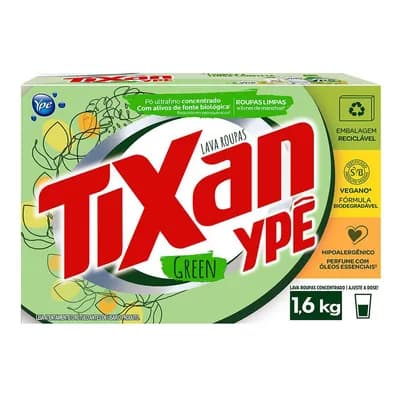 Sabão Em Pó Vegano Tixan Ypê Green 1,6kg