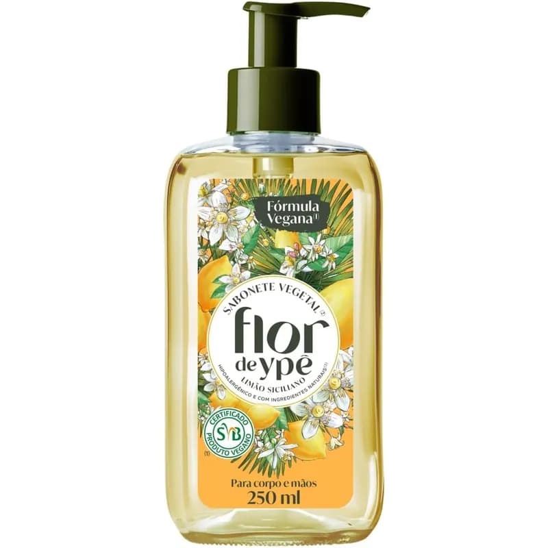 Sabonete Líquido Flor Ypê Vegano Limão Siciliano 250ml Ypê